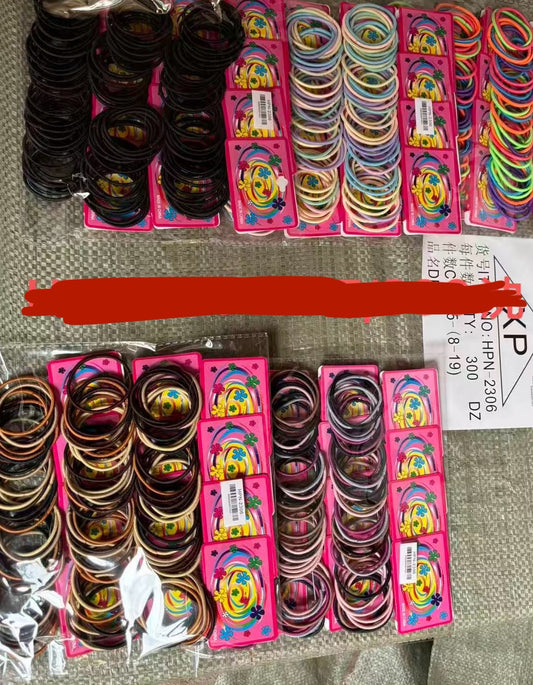 HPN-2306 (12 cards) 8 in 1 Thin Elastic Hair Tie Set