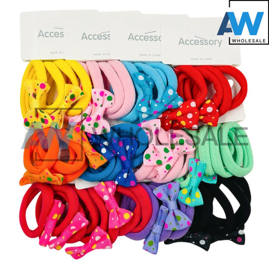 HPN-2308 (12 sets) 4 in 1 Ribbon Hair Tie Set