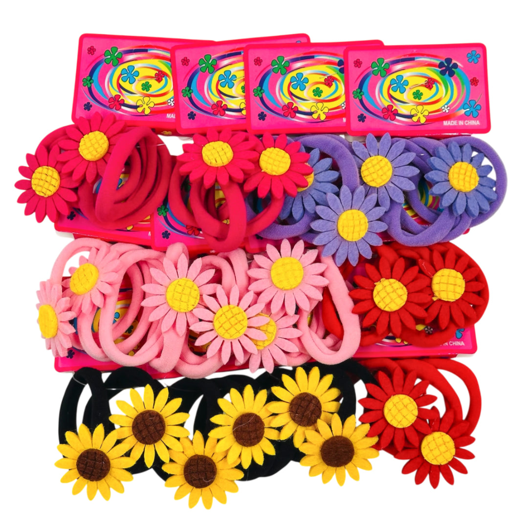 HPN-2311 (12 cards) 3 in 1 Sunflower Hair Tie Set