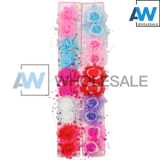 HPN-2324 (10 pcs) Rose Lace Hair Clips