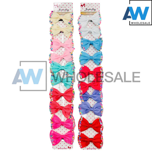 HPN-2364 (10 pcs) Side Glitter Ribbon Hair Clips