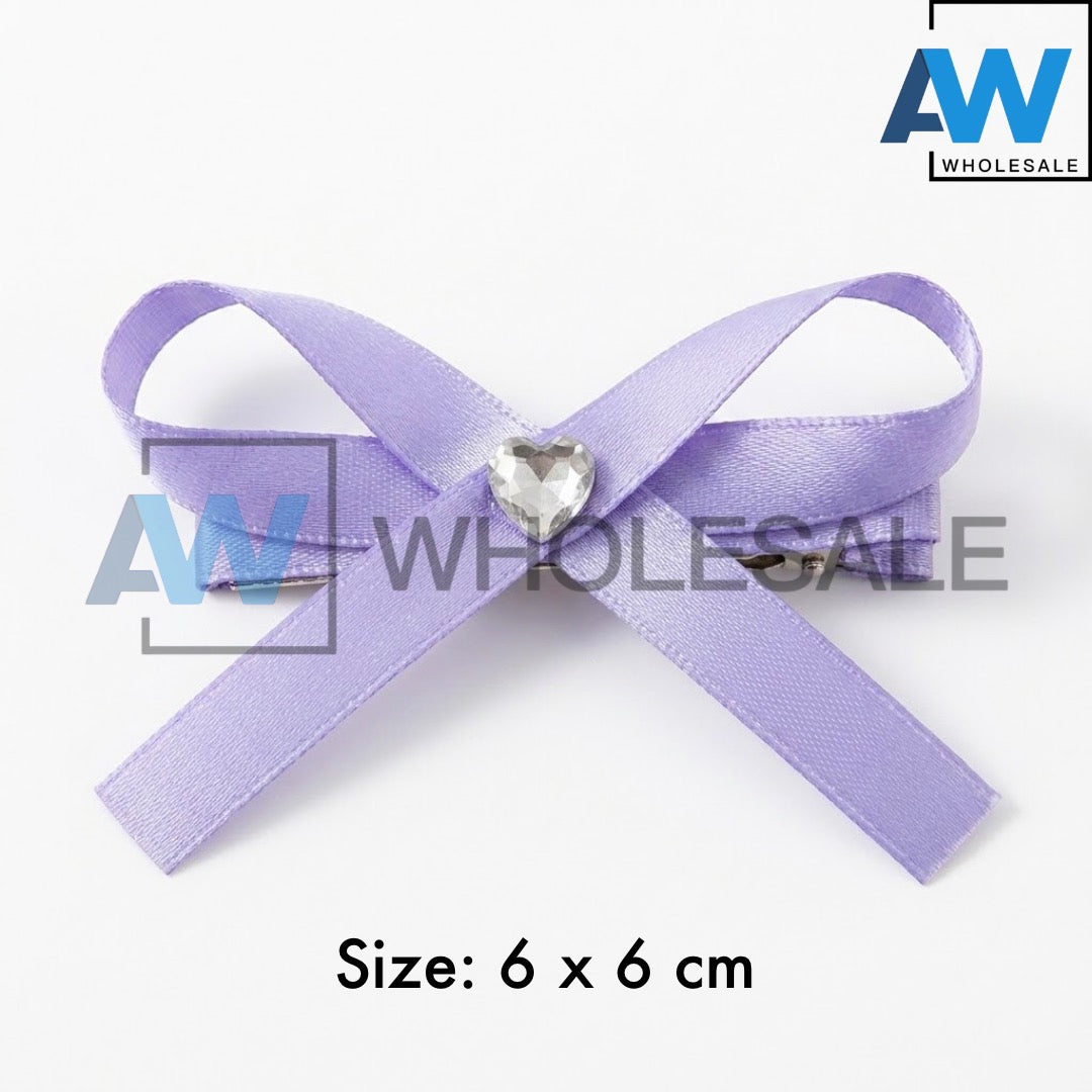 HPN-2383 (10 pcs) Gemstone Ribbon Hair Clip