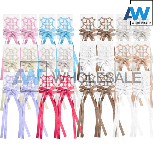 HPN-2384 (12 cards) 4 Star Snap + 2 Hair Clip Ribbon