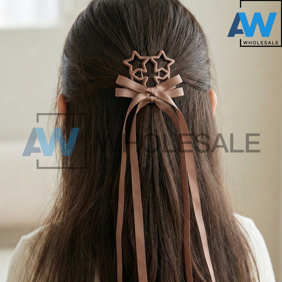 HPN-2384 (12 cards) 4 Star Snap + 2 Hair Clip Ribbon