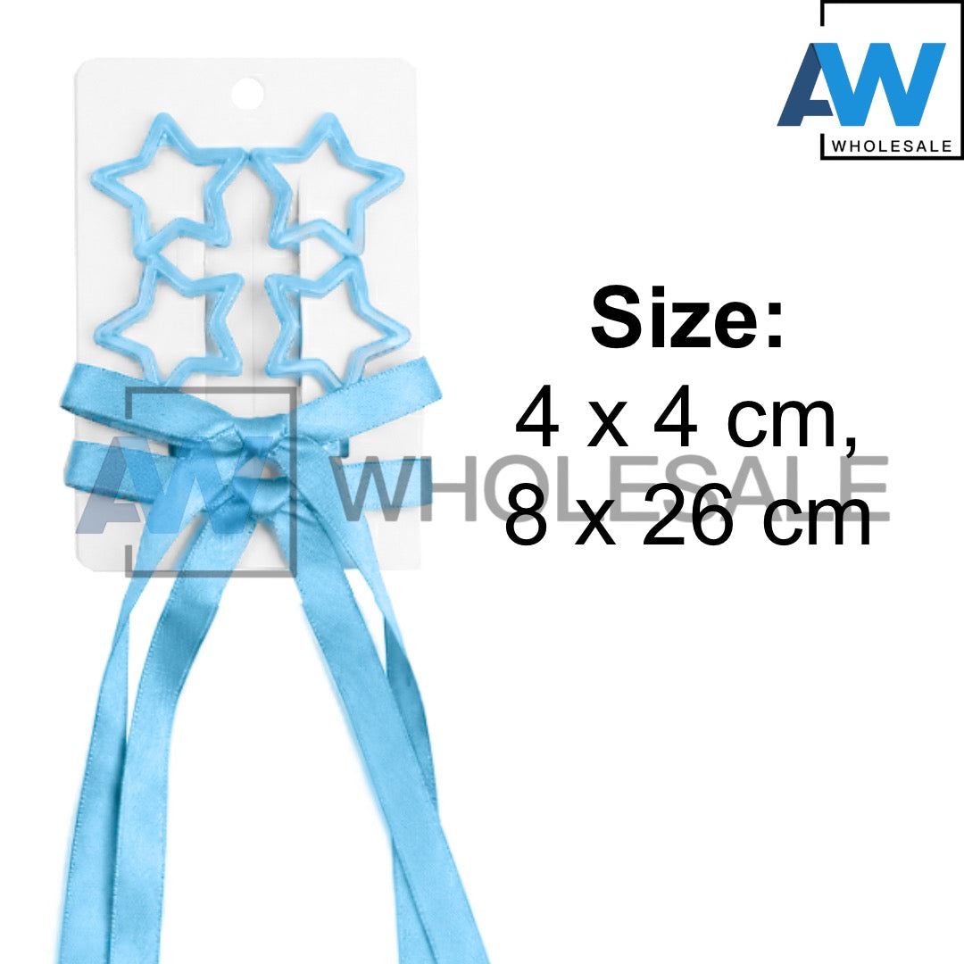 HPN-2384 (12 cards) 4 Star Snap + 2 Hair Clip Ribbon