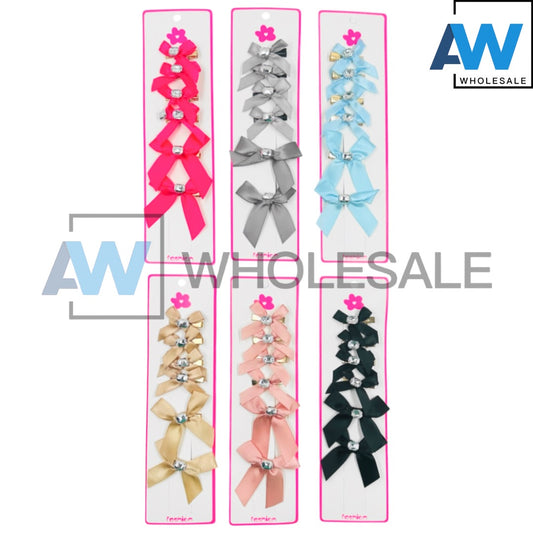 HPN-2385 (1 card) 4 + 2 Ribbon Hair Clip