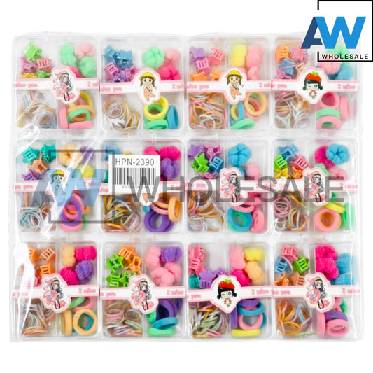 HPN-2390 (12 cases) Hair Tie & Hair Clip Set