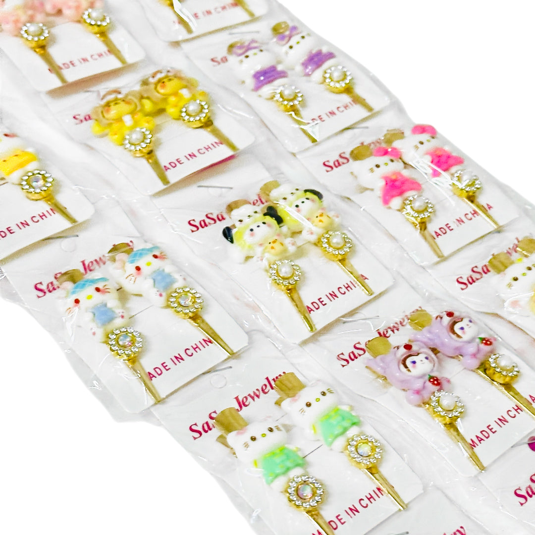 HPN-2407 (10 pcs) Character Golden Hair Clip