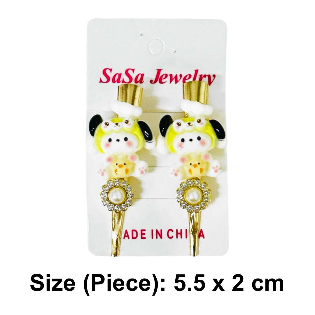 HPN-2407 (10 pcs) Character Golden Hair Clip