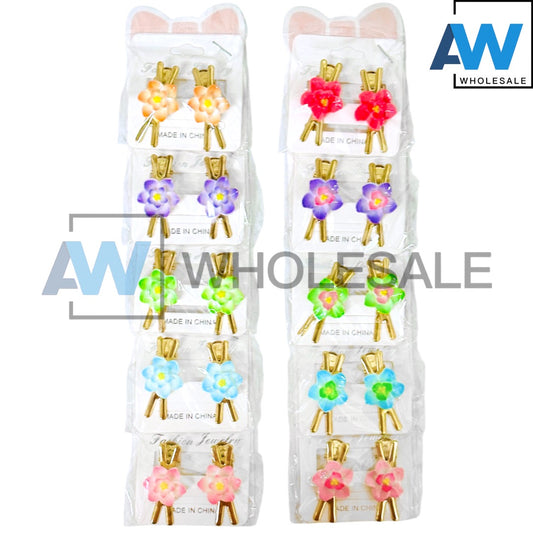 HPN-2408 (10 pcs) Flower Golden Hair Clips