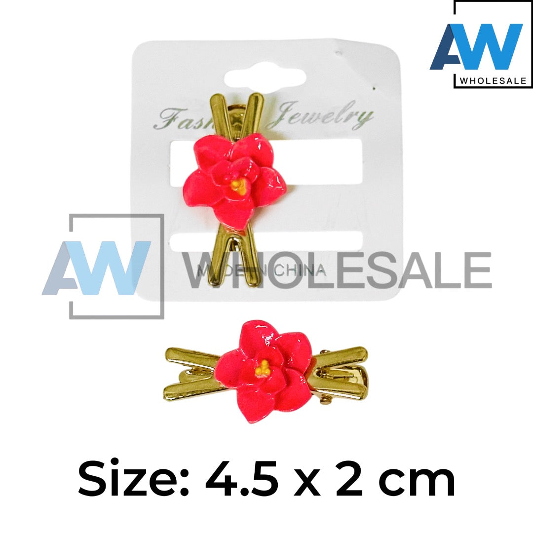 HPN-2408 (10 pcs) Flower Golden Hair Clips