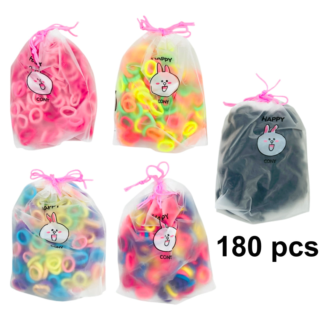 HPN-2416 (12 bags) 180 pcs Hair Tie Pouch Bag