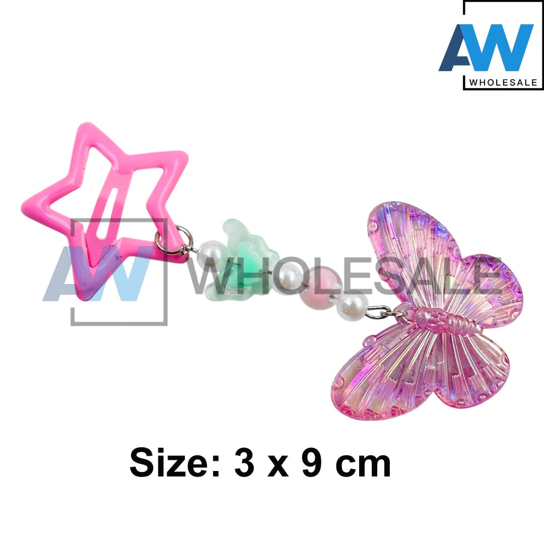 HPN-2421 (12 cards) 2 in 1 Charm Star Hair Clip