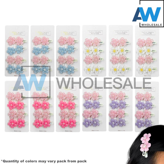 HPN-2423 (12 cards) Cute Flower Hair Clips