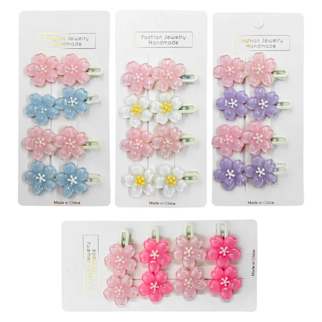 HPN-2423 (12 cards) Cute Flower Hair Clips