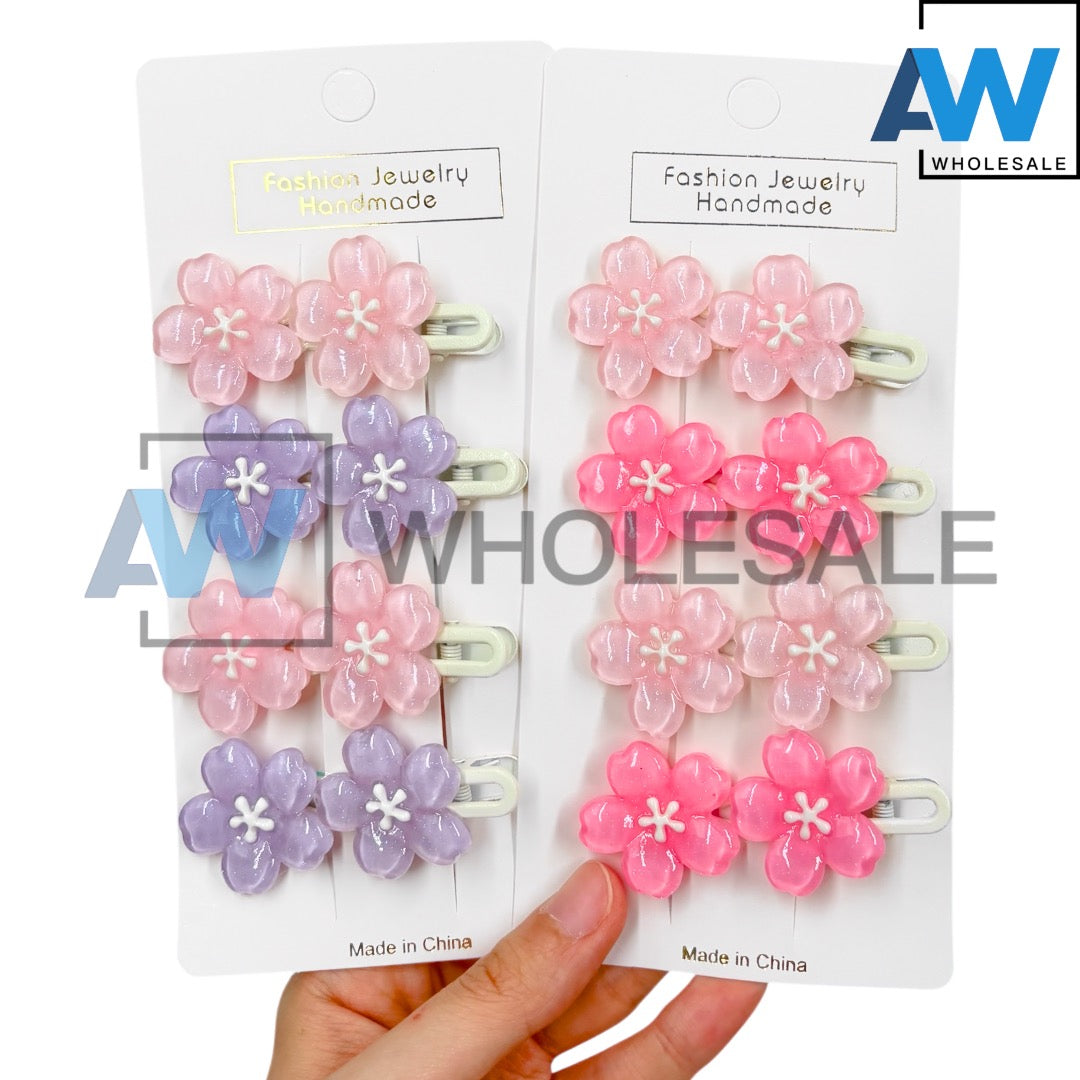 HPN-2423 (12 cards) Cute Flower Hair Clips