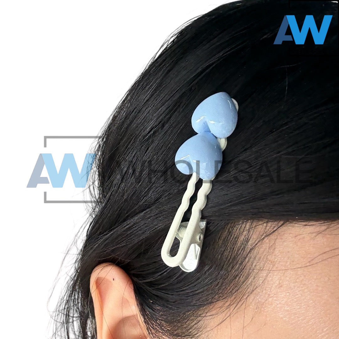 HPN-2424 (12 cards) Cute Star/Heart Hair Clips