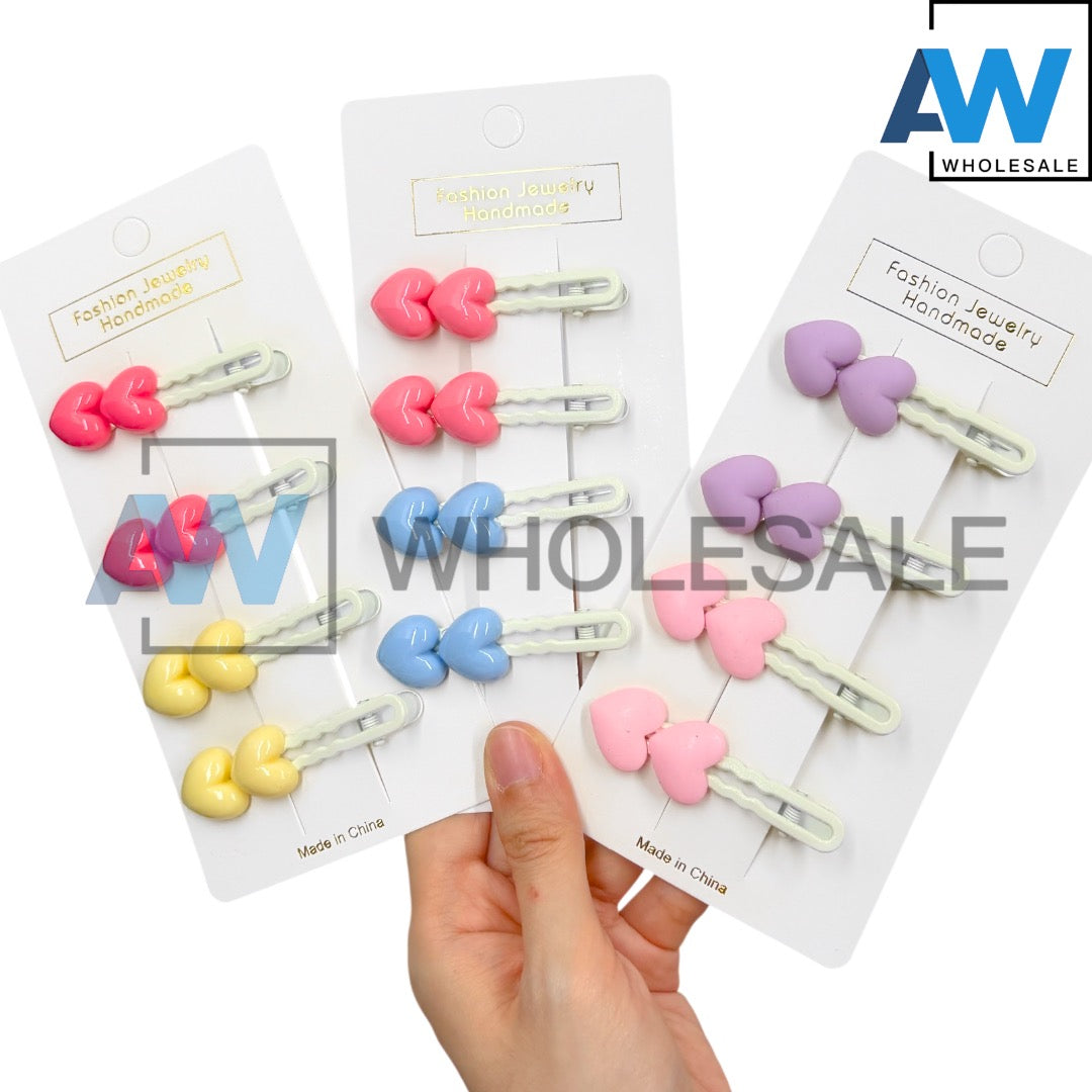 HPN-2424 (12 cards) Cute Star/Heart Hair Clips