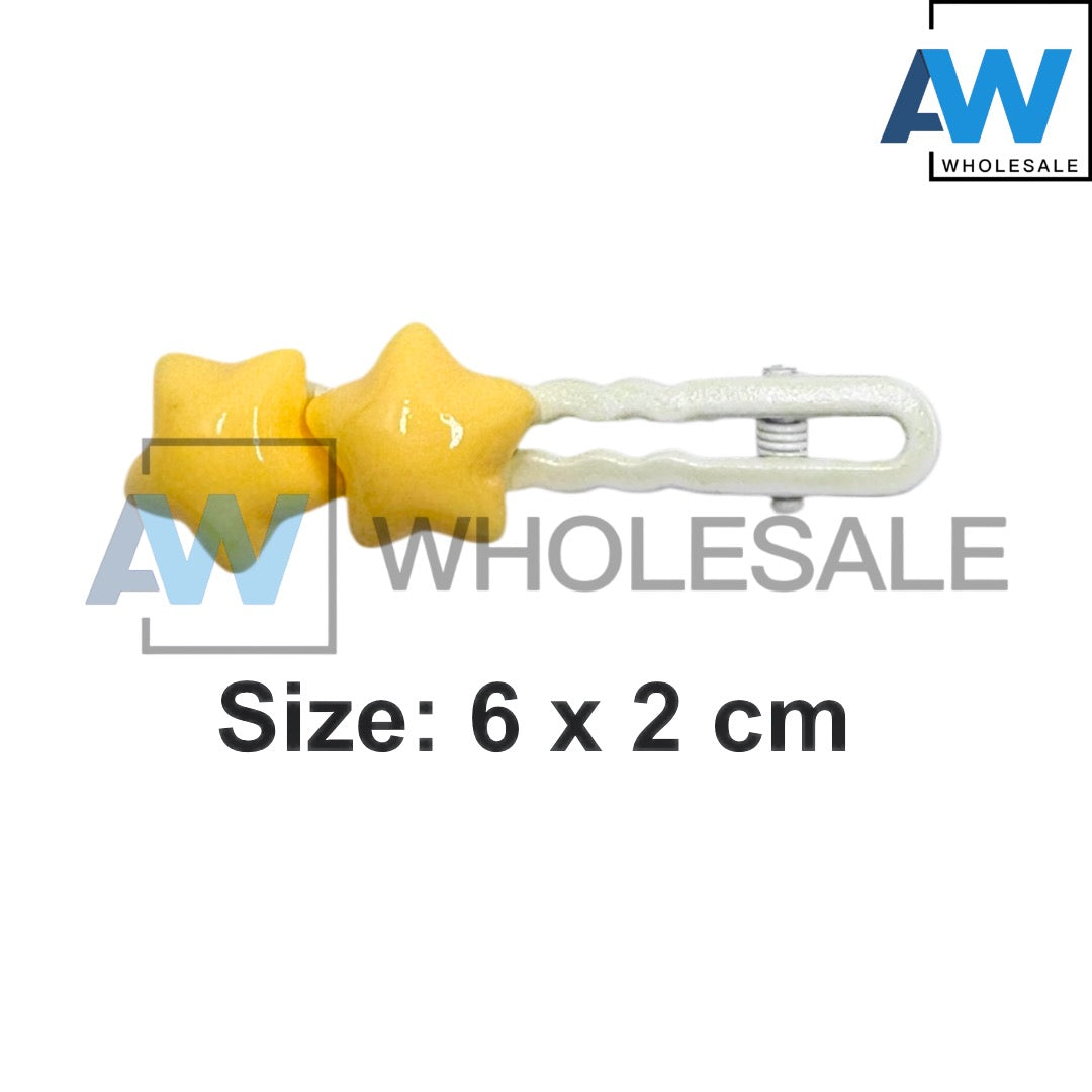 HPN-2424 (12 cards) Cute Star/Heart Hair Clips