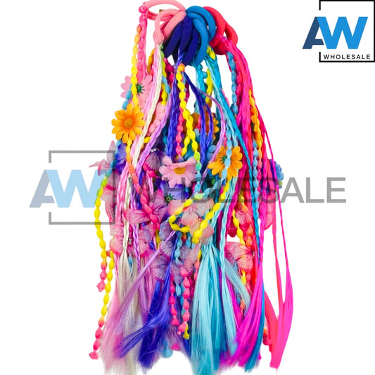 HPN-2426 (12 pcs) Flower & Butterfly Braided Extension