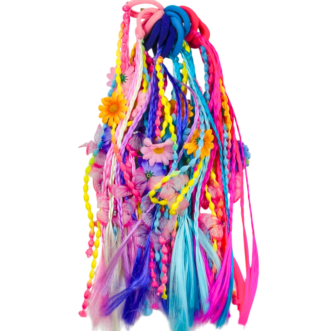 HPN-2426 (12 pcs) Flower & Butterfly Braided Extension
