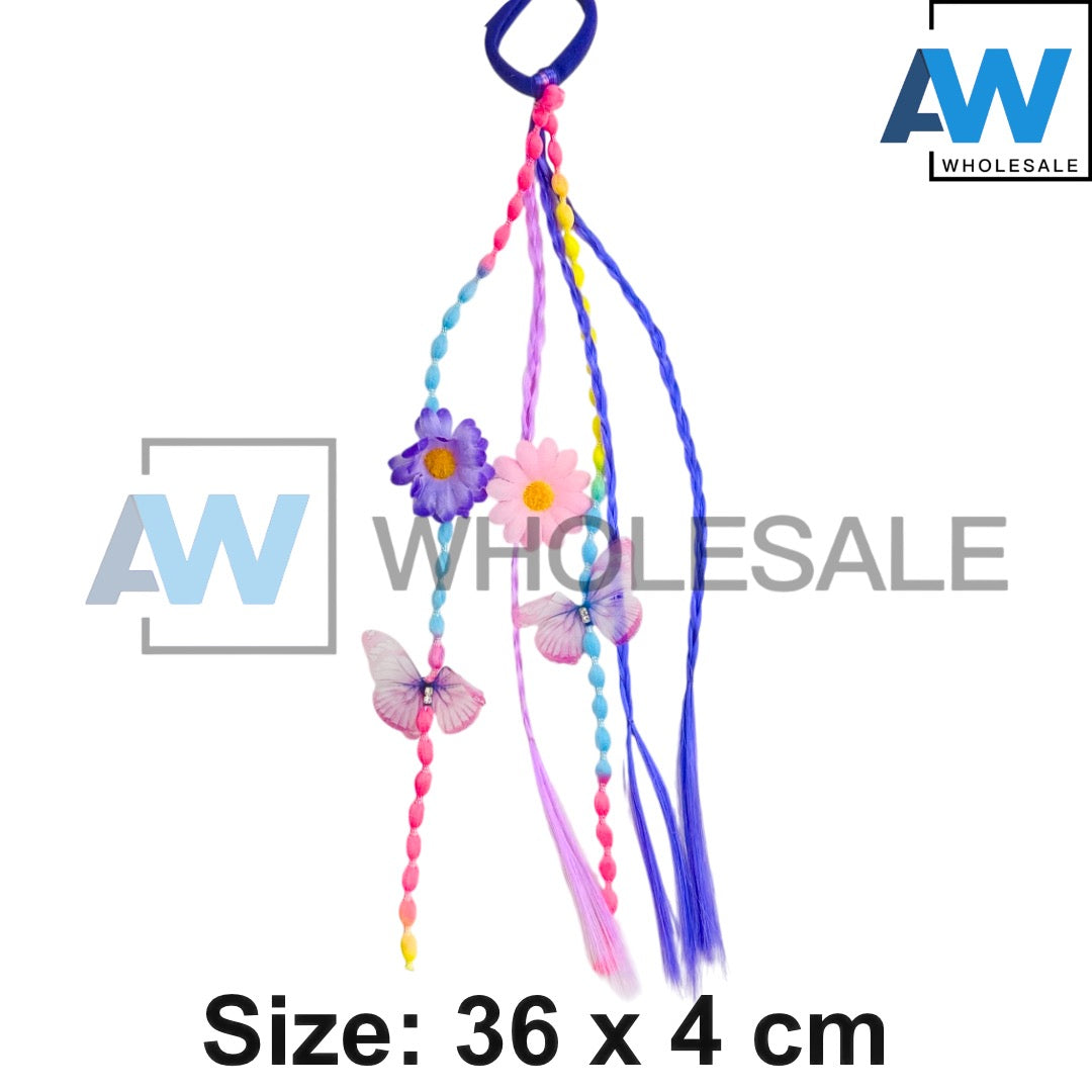 HPN-2426 (12 pcs) Flower & Butterfly Braided Extension