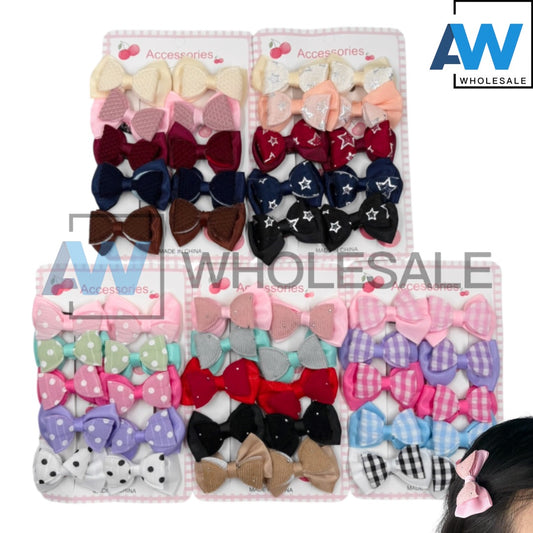 HPN-2428 (10 pcs) Double Layer Ribbon Hair Clips