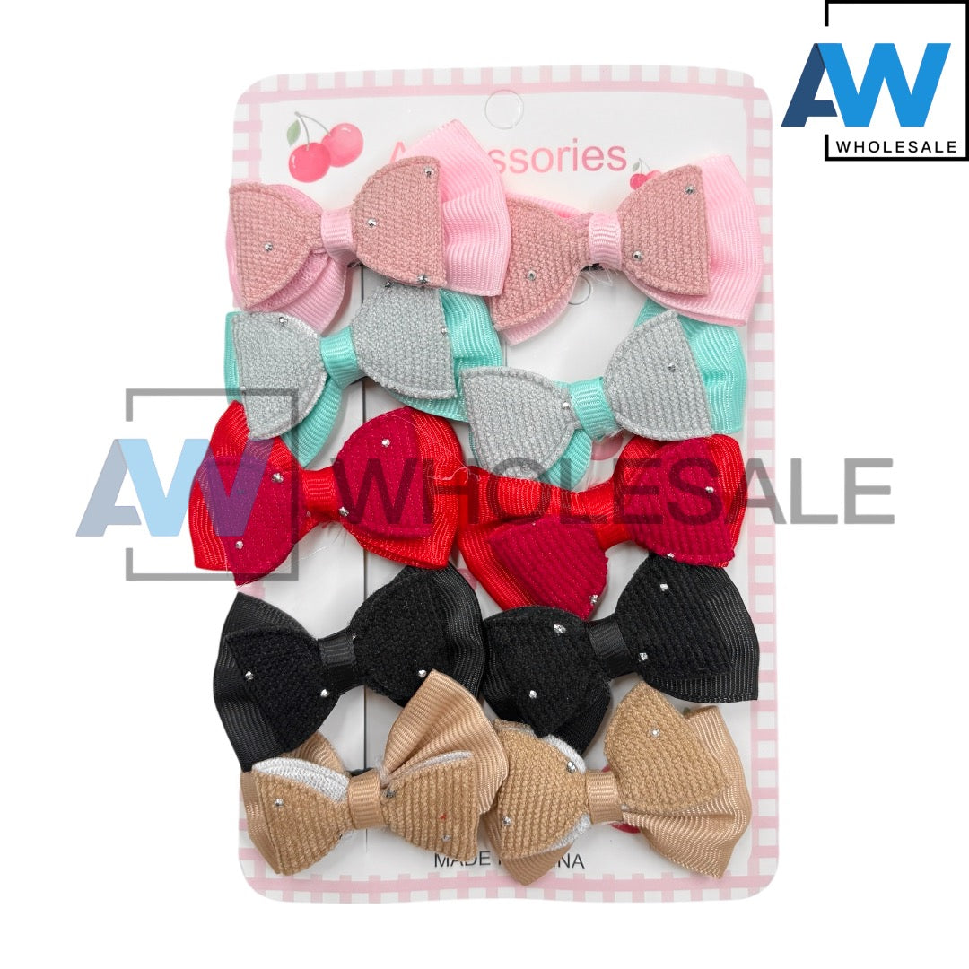 HPN-2428 (10 pcs) Double Layer Ribbon Hair Clips