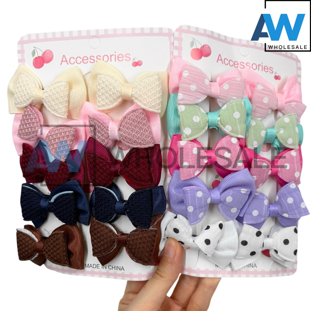 HPN-2428 (10 pcs) Double Layer Ribbon Hair Clips