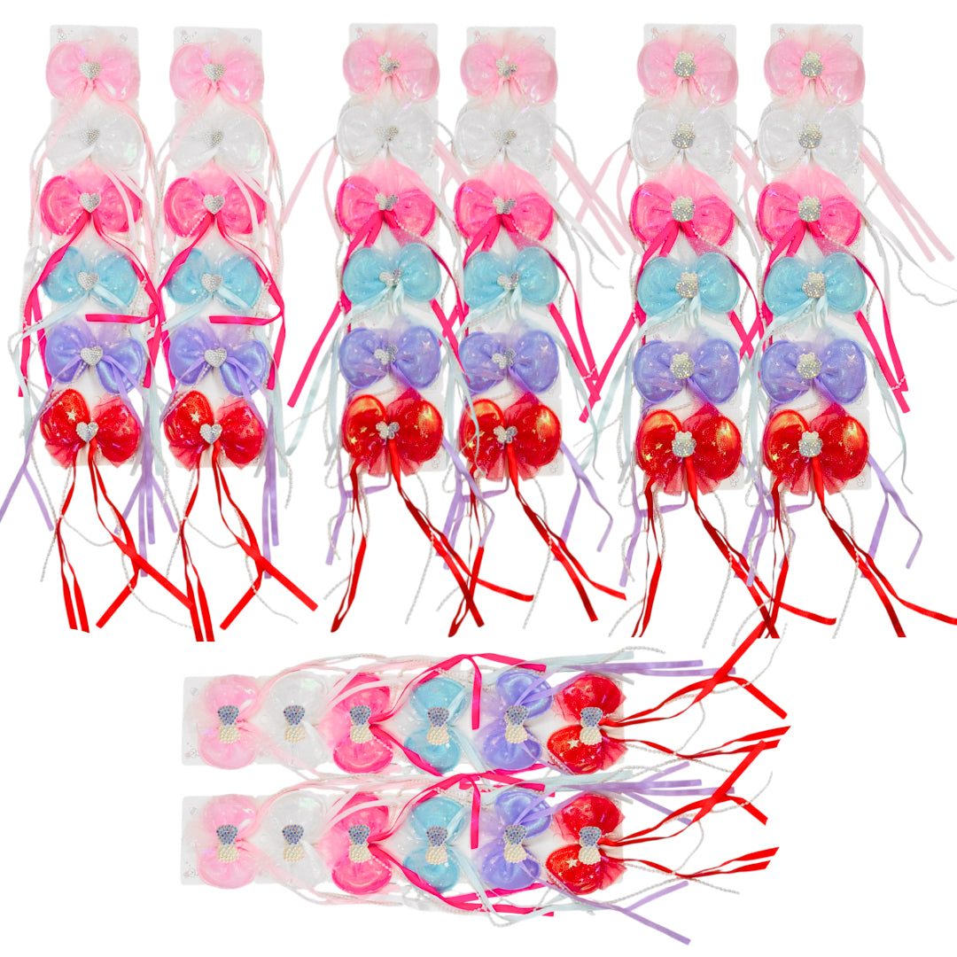 HPN-2432 (12 pcs) Diamond Ribbon with Pearl String