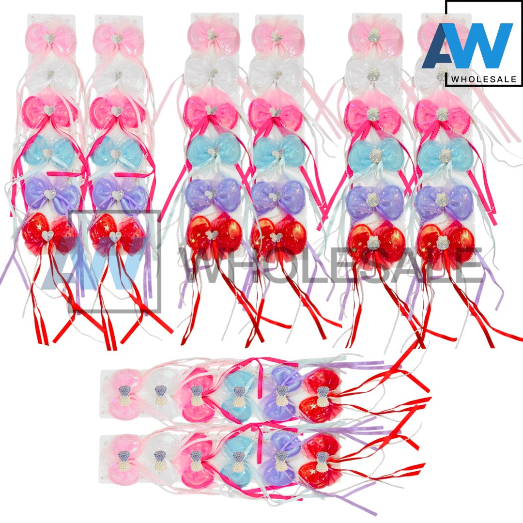 HPN-2432 (12 pcs) Diamond Ribbon with Pearl String