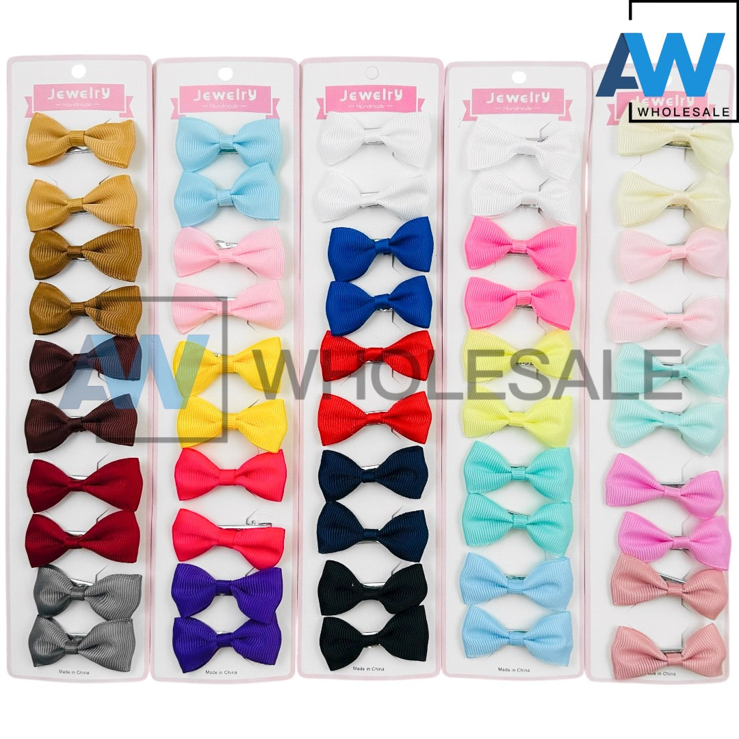 HPN-2434 (10 pcs) Mini Ribbon Hair Clips