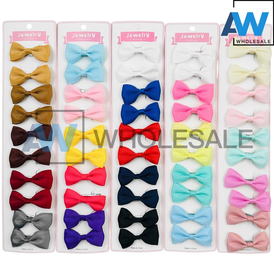 HPN-2434 (10 pcs) Mini Ribbon Hair Clips