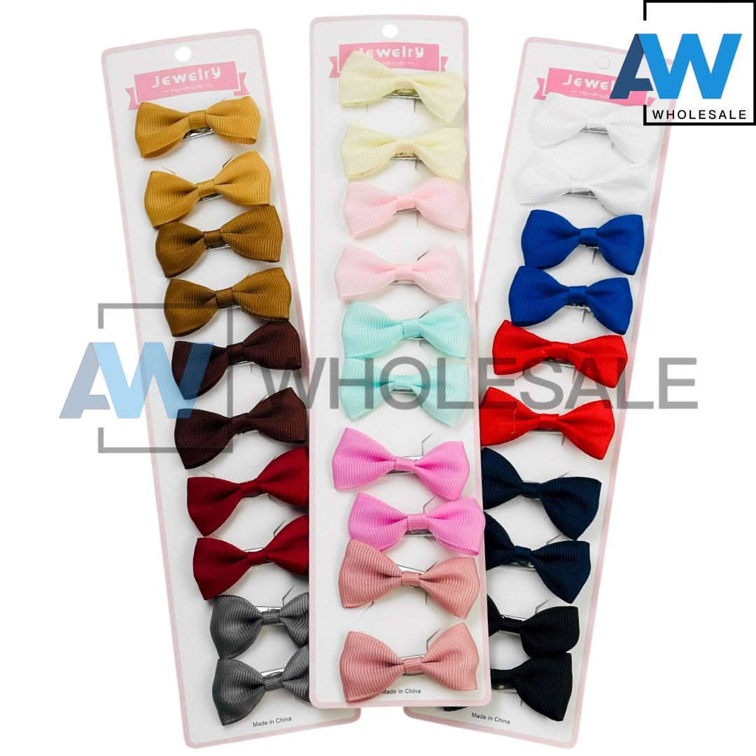 HPN-2434 (10 pcs) Mini Ribbon Hair Clips