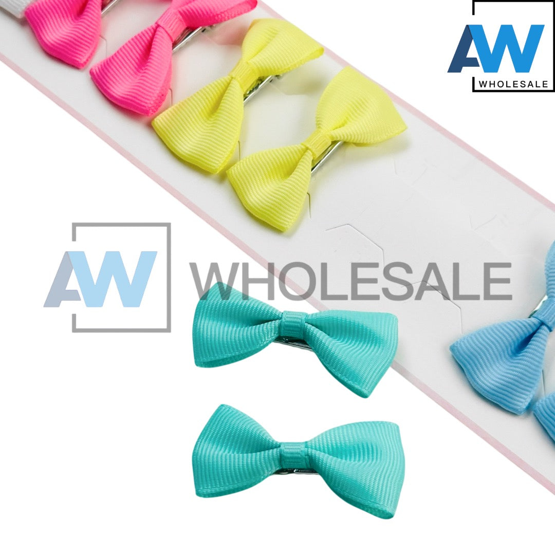 HPN-2434 (10 pcs) Mini Ribbon Hair Clips