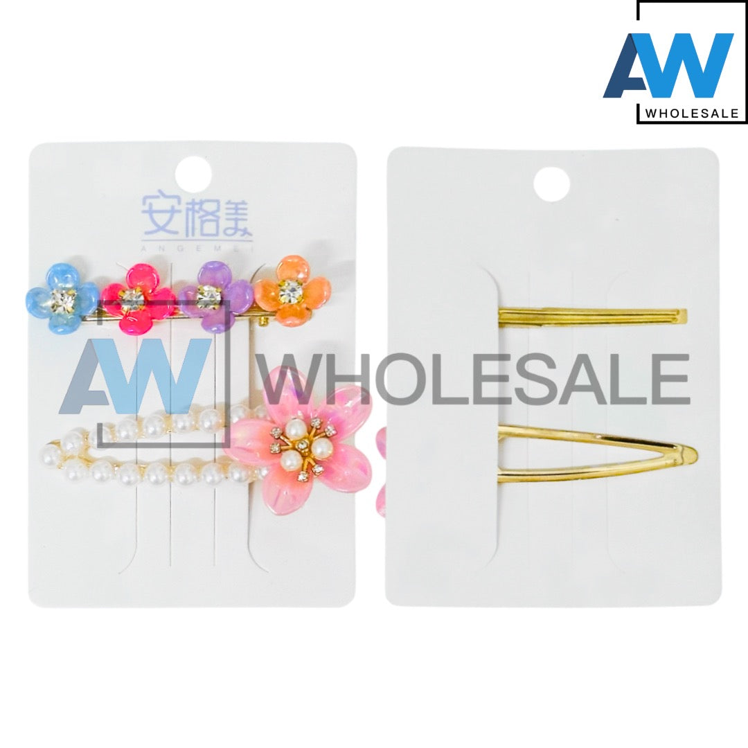 HPN-2444 (12 cards) 2 in 1 Flower Hair Clip Set