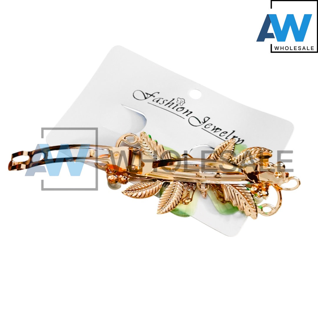 HPN-2461 (12 pcs) Butterfly Pearl Metal Hir Clip