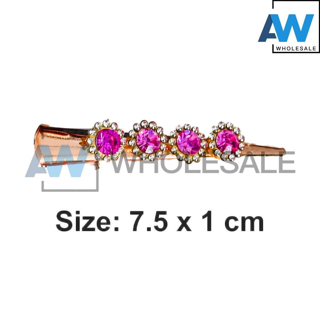 HPN-2462 (12 cards) Gemstone Sectioning Hair Clips