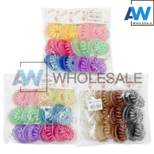 HPN-2472 (12 cards) Assorted Telephone Wire Hair Ties