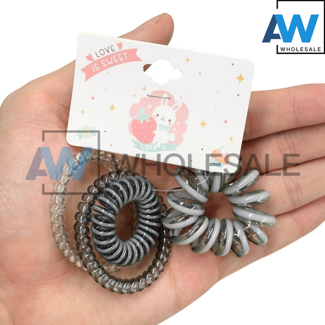 HPN-2472 (12 cards) Assorted Telephone Wire Hair Ties