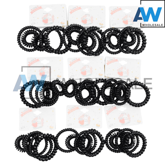 HPN-2474 (12 cards) 5 in 1 Black Hair Tie