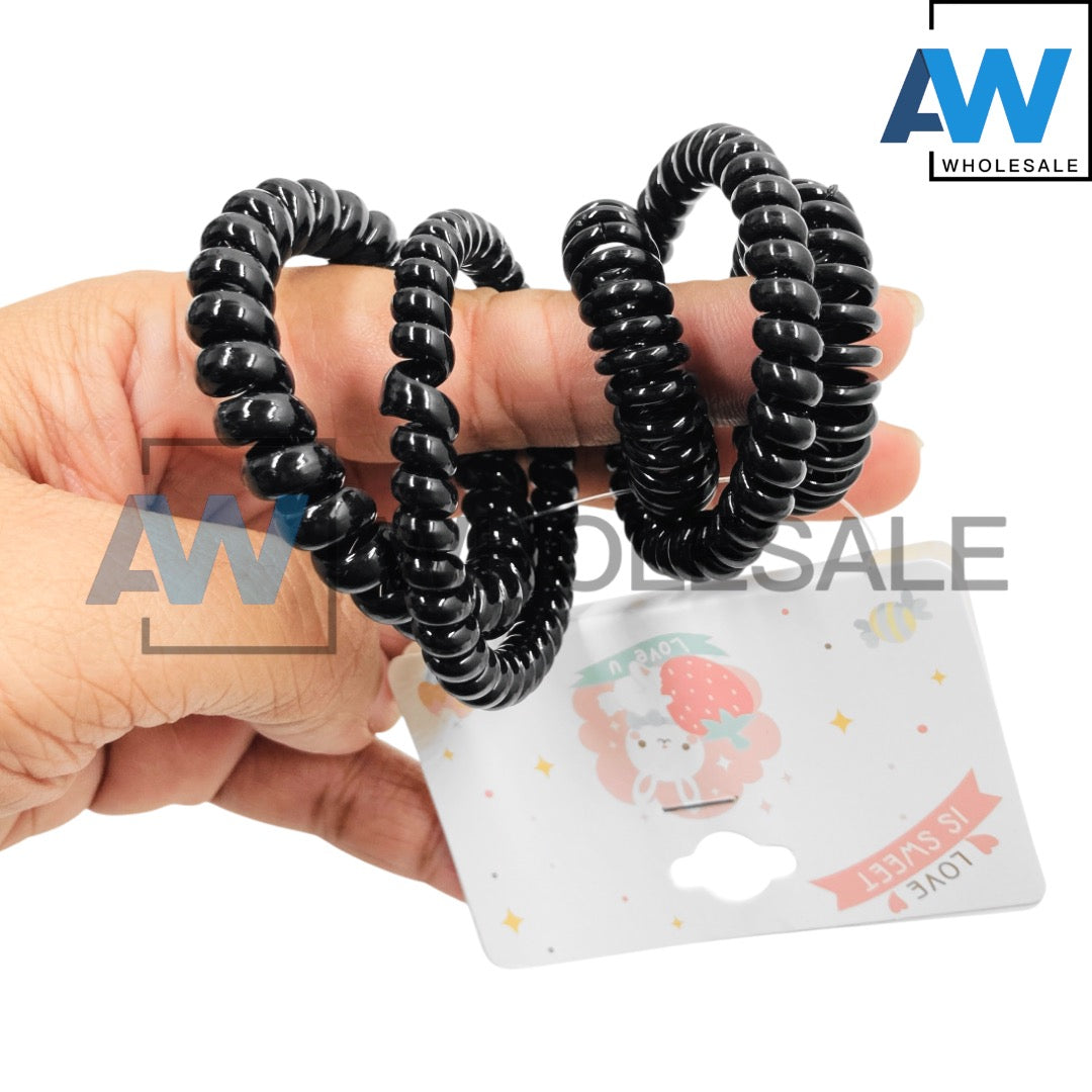HPN-2474 (12 cards) 5 in 1 Black Hair Tie