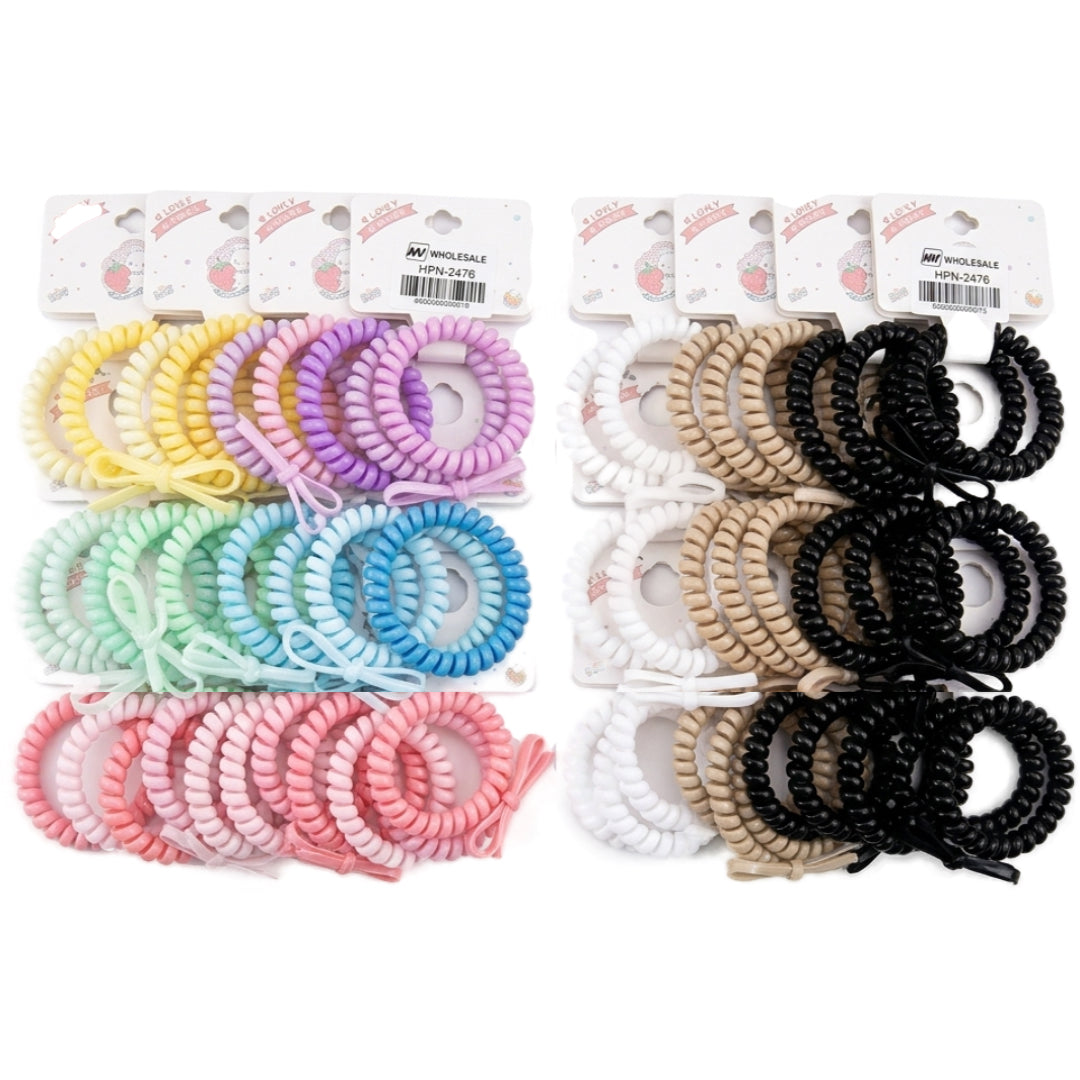 HPN-2476 (12 sets) 3 in 1 Ribbon Hair Tie Set