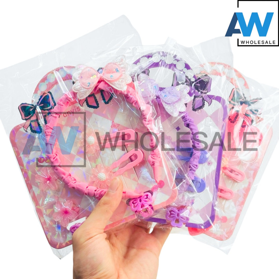 HPN-2478 (1 card) 7 in 1 Headband + Hair Clip Hair Tie Set