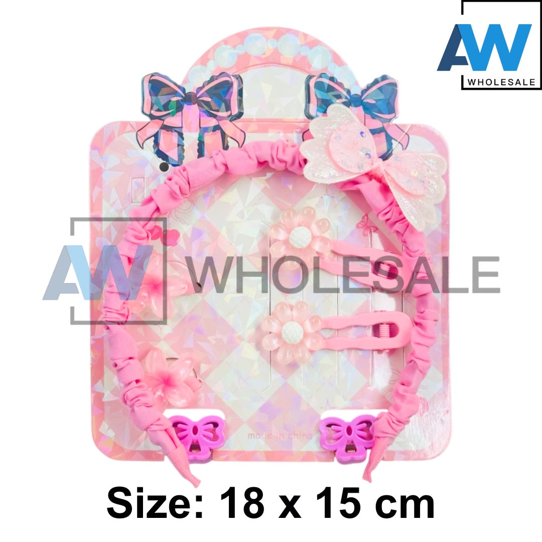 HPN-2478 (1 card) 7 in 1 Headband + Hair Clip Hair Tie Set