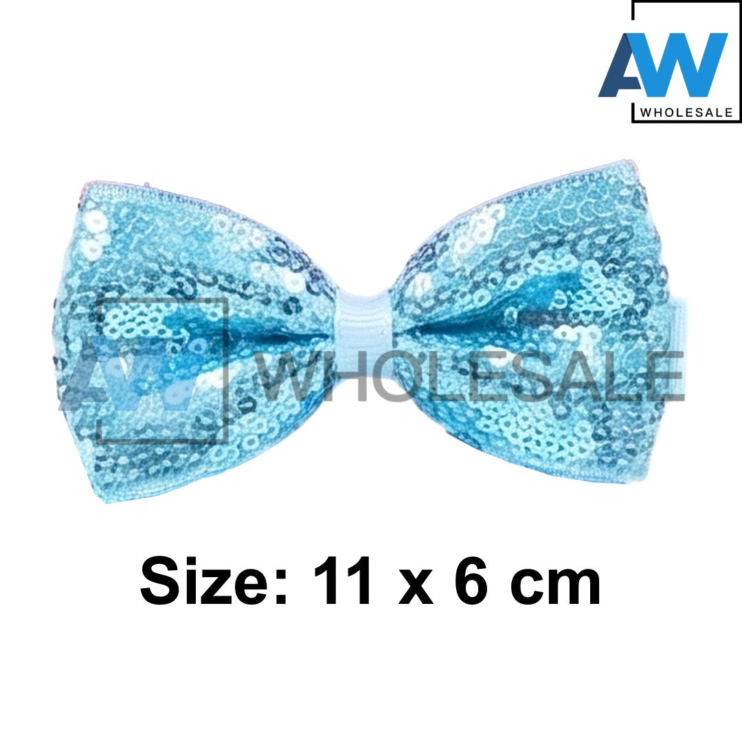 HPN-2494 (10 pcs) Big Sequin Ribbon Hair Clip