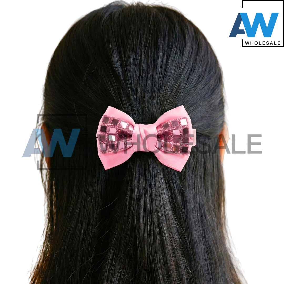 HPN-2495 (10 pcs) Sequin/Stripe Ribbon Hair Clips