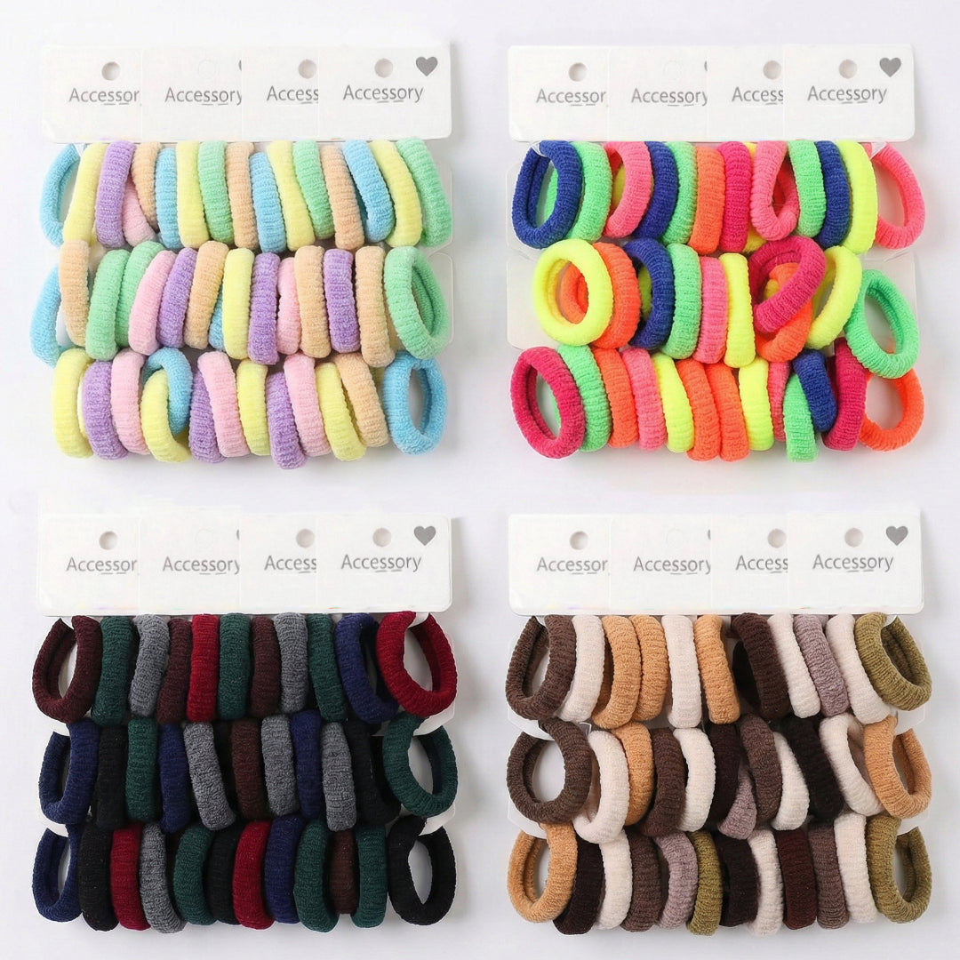 HPN-2502 (12 sets) 4 in 1 Wrinkle Fabric Hair Tie Set