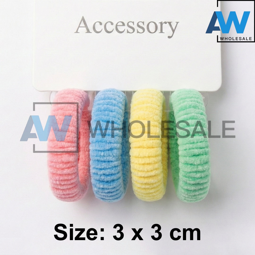 HPN-2502 (12 sets) 4 in 1 Wrinkle Fabric Hair Tie Set