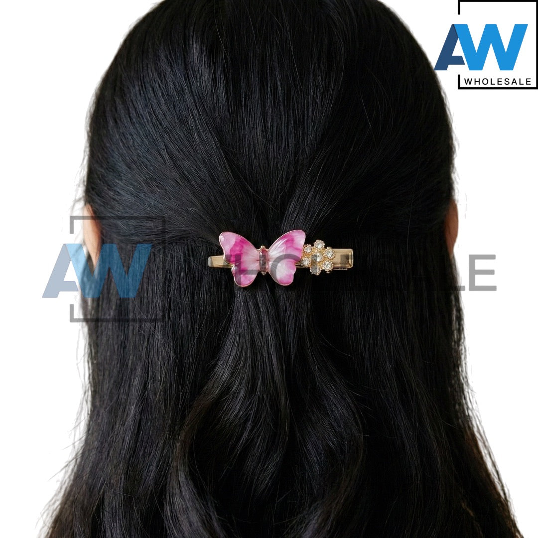 HPN-2525 (10 pcs) Butterfly Diamond Hair Clips